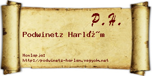 Podwinetz Harlám névjegykártya
